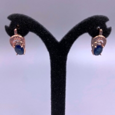 Серьги женские "Сапфировая ночь"