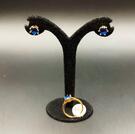 Комплект "Лаванда" (Серьги- гвоздики с кристаллом + кольцо)