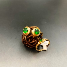 Комплект "Изумрудный дождь" (Серьги + кольцо)